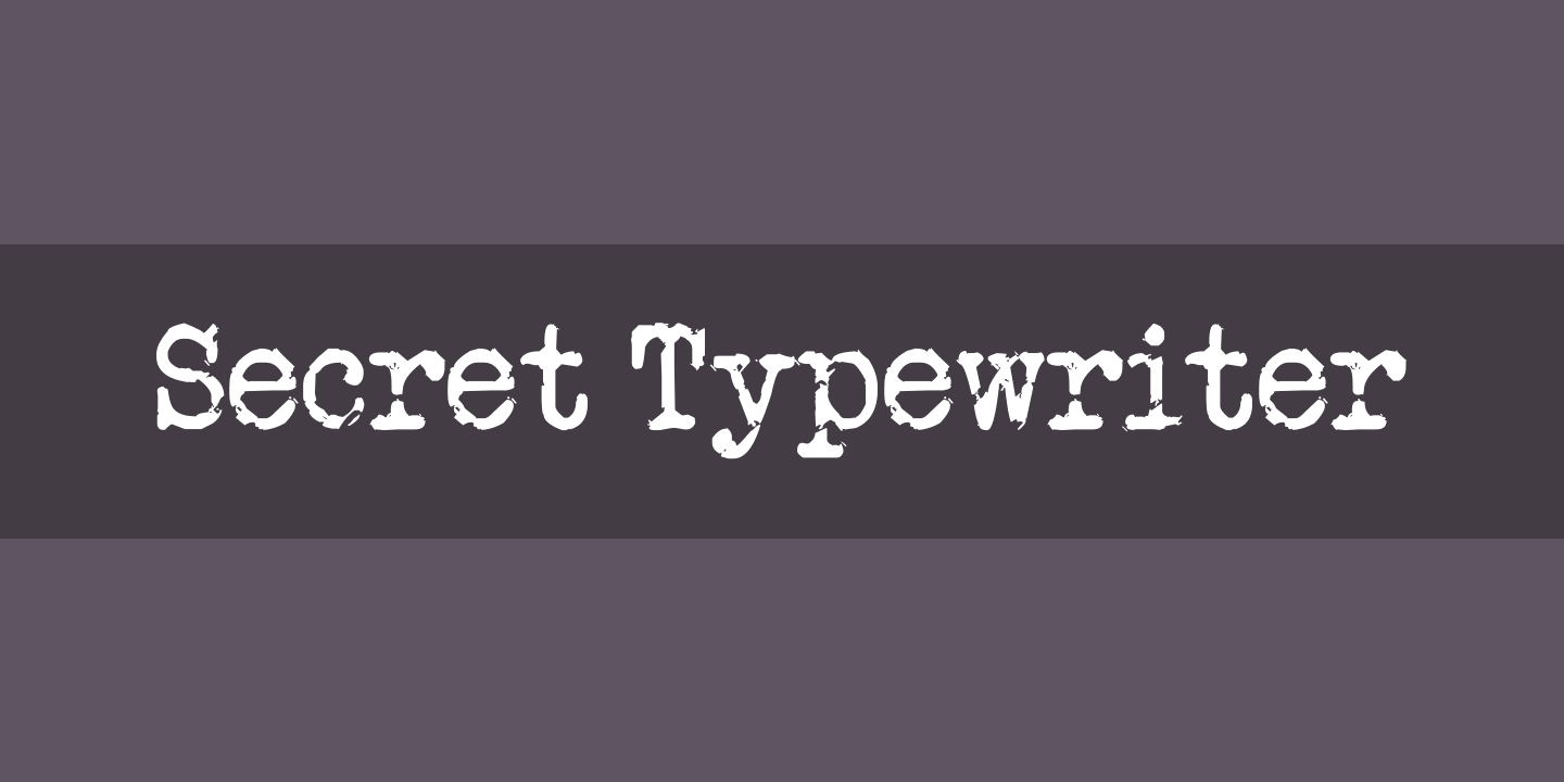 Przykładowa czcionka Secret Typewriter #1